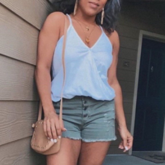 White wrap style tank top, PRETTY! Sz SM - Picture 3 of 11